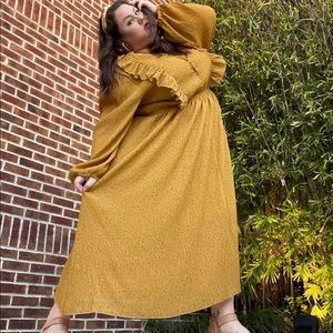 Kervology Yellow Chiffon Dress